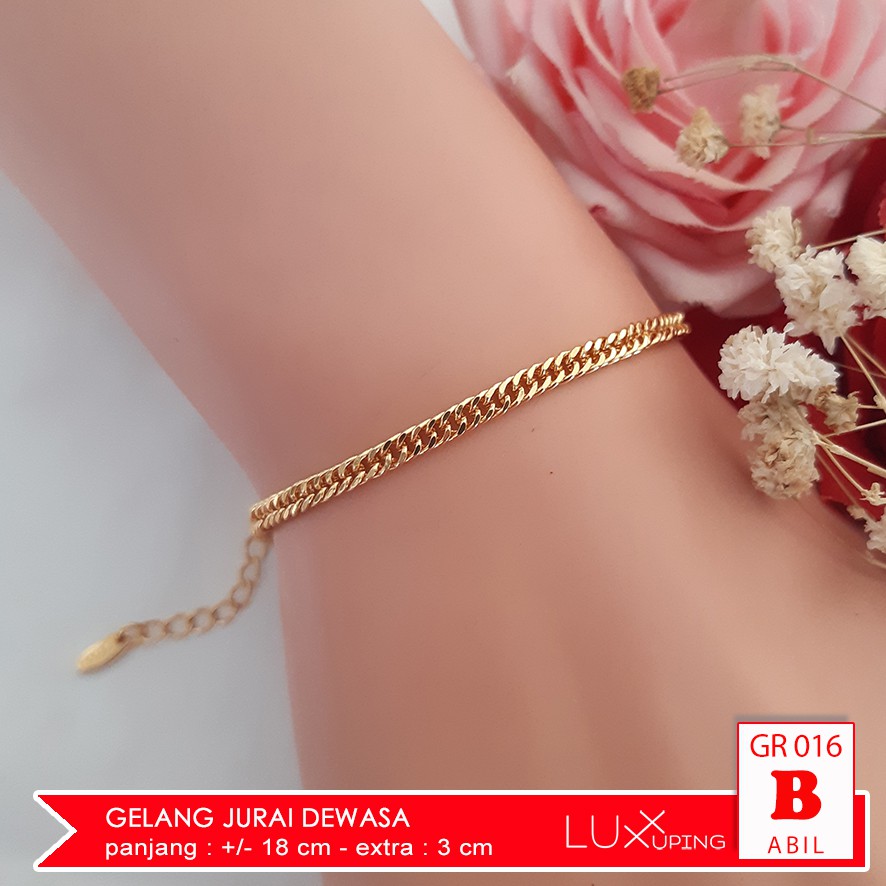 GR 016 Gelang Tangan Rantai Dewasa Model Itali  Perhiasan Lapis Emas Xuping Medan Sisik Naga Luxx Xuping