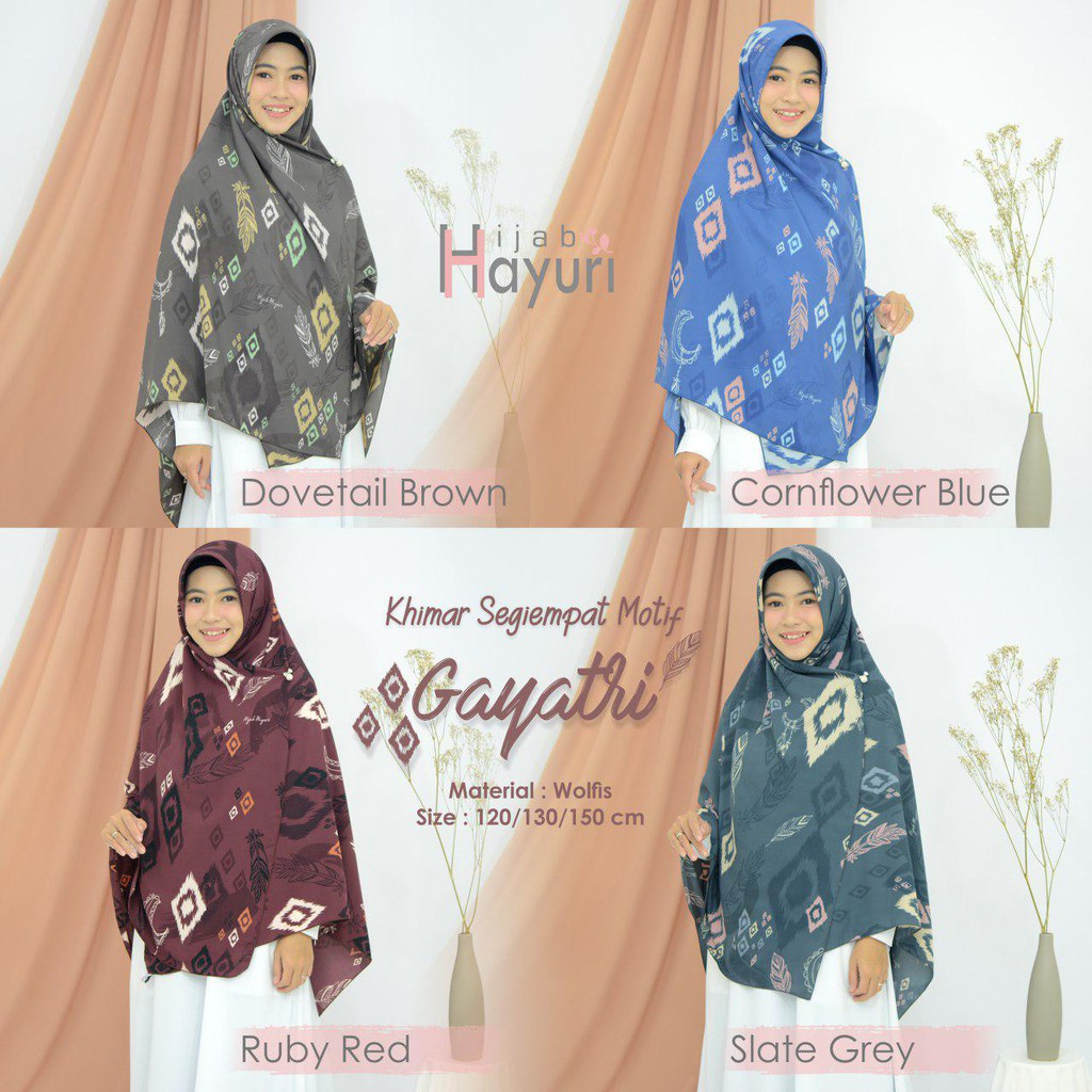 Hijab Hayuri Khimar Segiempat Motif Gayatri