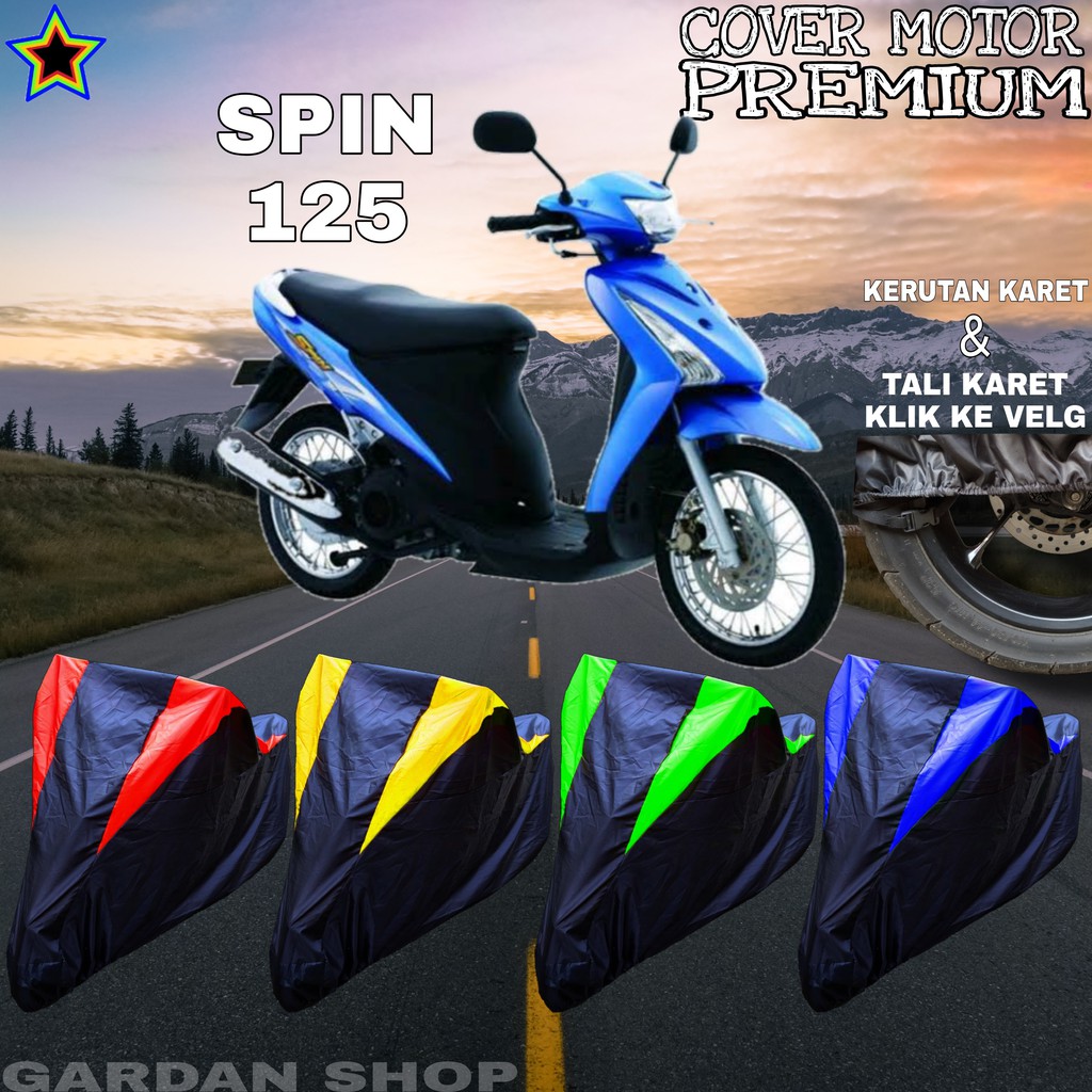 Sarung Motor SPIN 125 Hitam KOMBINASI Body Cover Penutup Spin PREMIUM