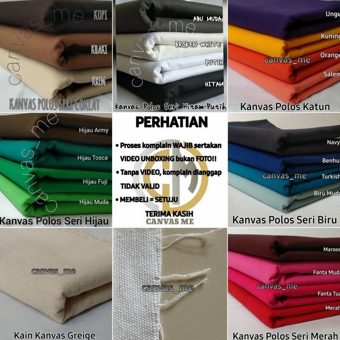 PLING DICARI KAIN KANVAS POLOS SERI HITAM PUTIH (D?