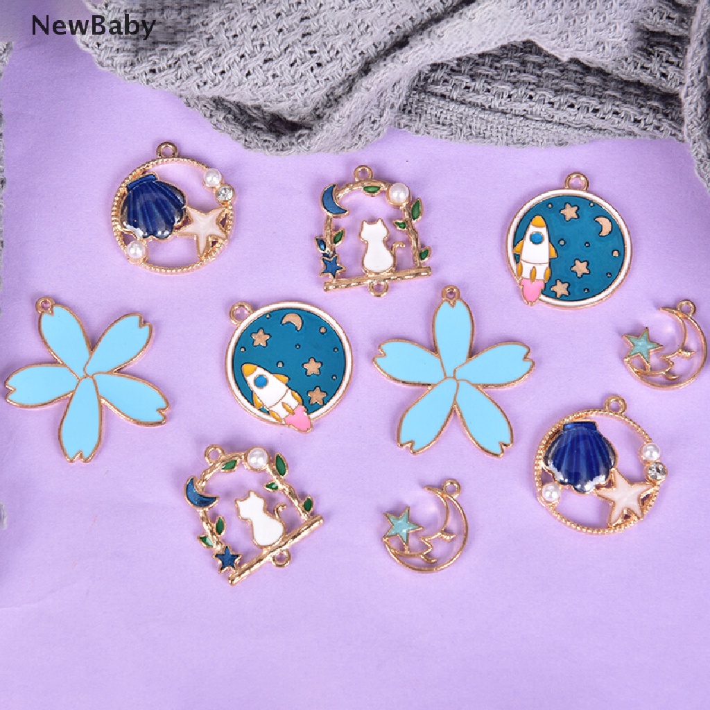 NewBaby 14pcs/lot  Jewelry Making Mixed Metal Enamel Charms Pendant DIY Findings Craft ID
