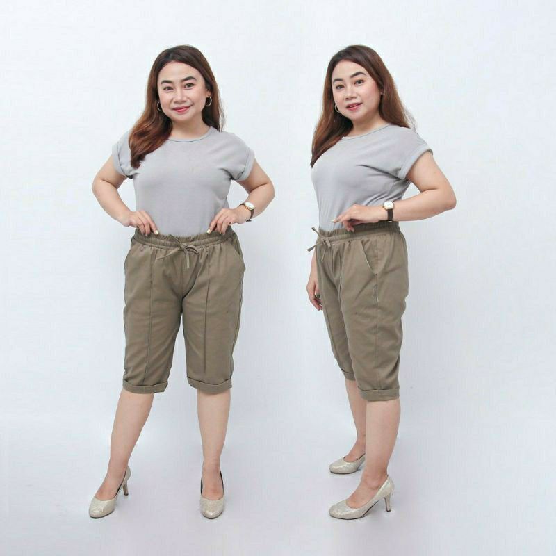 Celana Pendek Wanita Katun Twill Stretch Premium