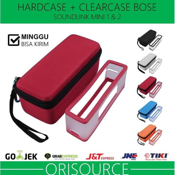 HARDCASE + CLEARCASE UNTUK SPEAKER BLUETOOTH BOSE SOUNDLINK MINI 1 2 - MERAH