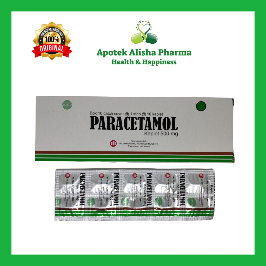 Paracetamol Tablet (Strip 10tablet) - Parasetamol Tablet Obat Penurun Panas Demam / Pereda Nyeri