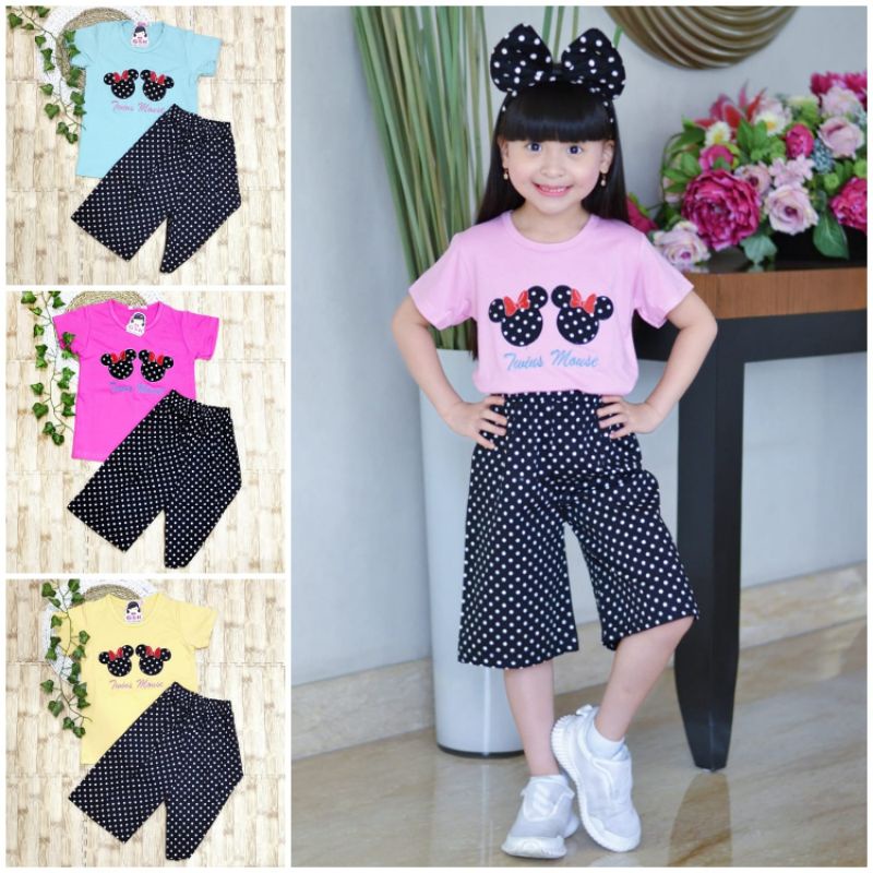 Setelan gsk anak perempuan usia 3-11tahun/pakaian anak perempuan/baju anak cewek/stelan kulot anak p