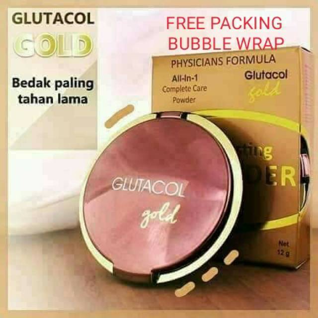 Bedak glutacol gold bpom dijamin ori 100%  free bubble wrap