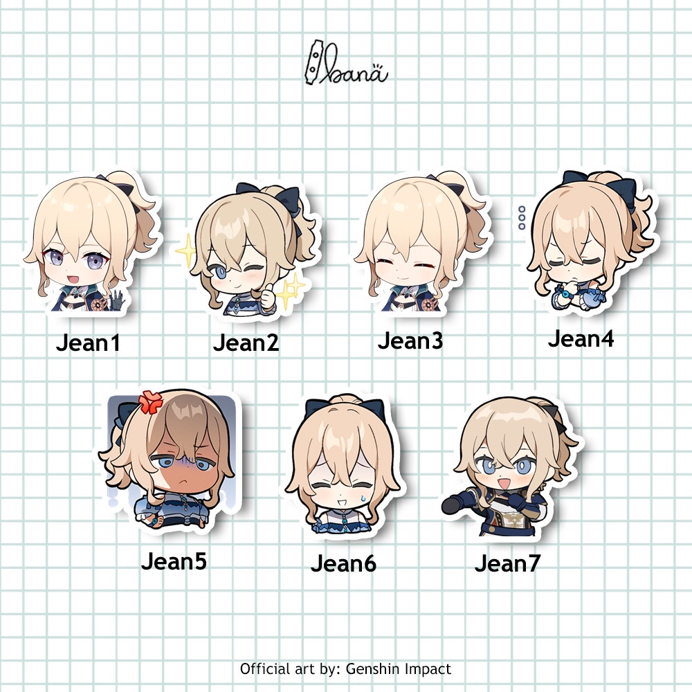 

Stiker Genshin Impact JEAN Sticker Vinyl Waterproof Bijian | BANA