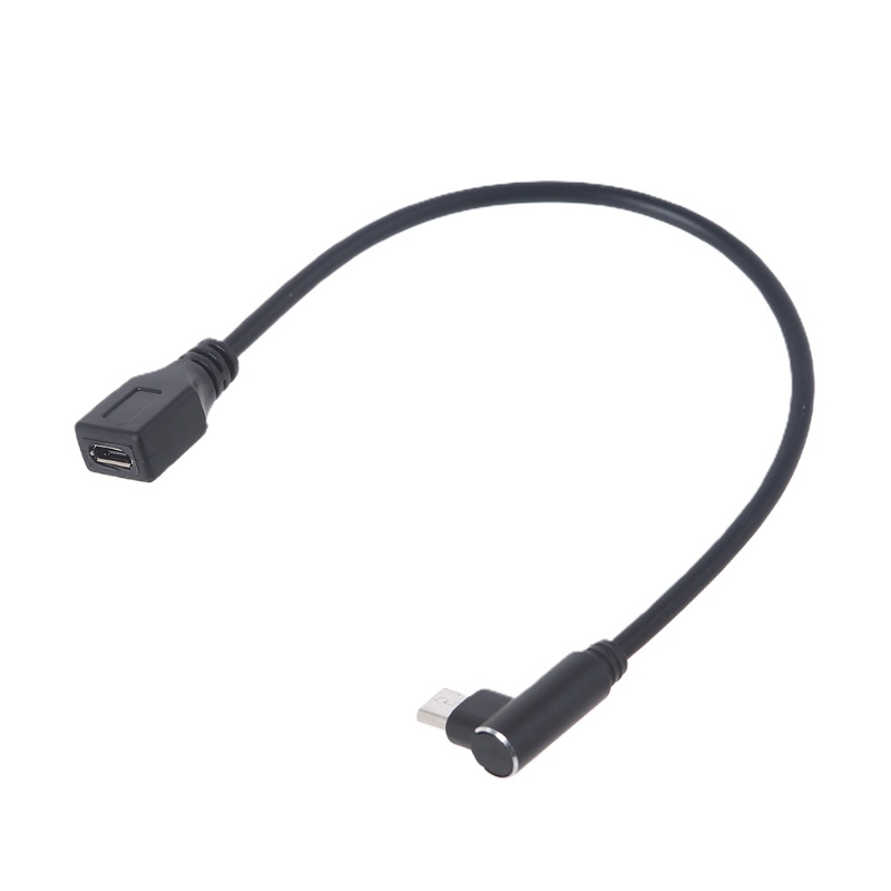 Vivi Kabel Extension Micro USB Kepala Siku Metal Portable Warna Hitam Untuk Handphone / Perekam Mengemudi