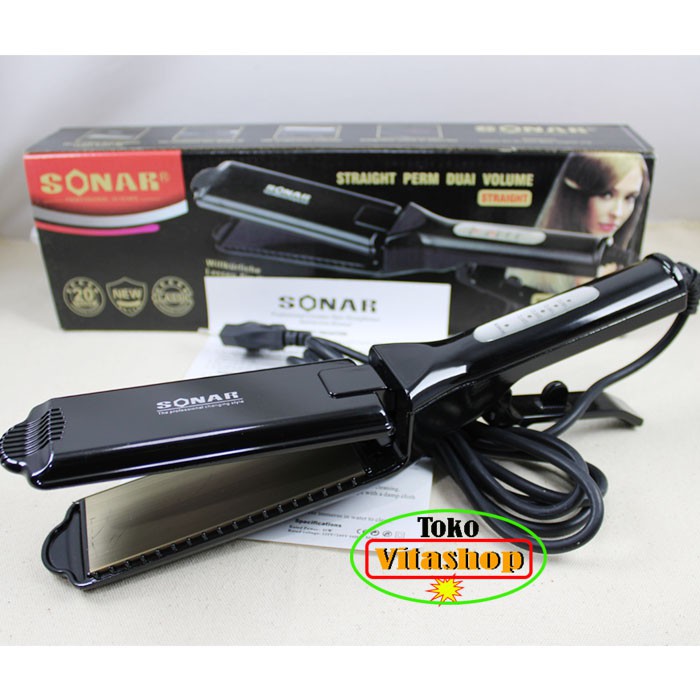 SONAR SN-8098 Lurus Alat Catok Rambut / Catokan Plat Lebar Ceramic Temperatur Suhu