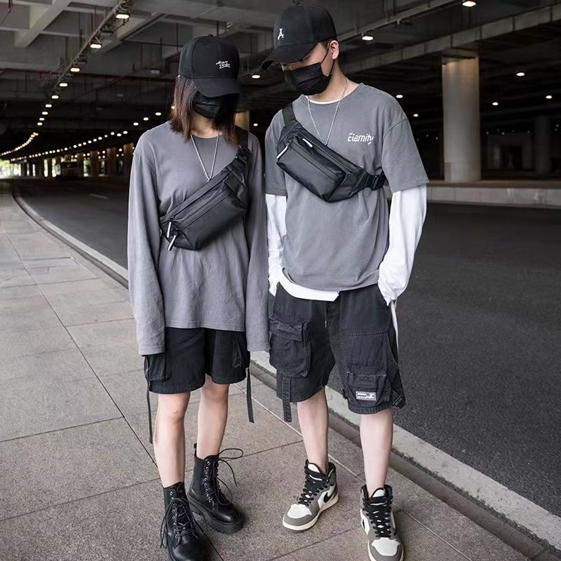 Tas Dada Pria Tas Pinggang Leisure Outdoor Olahraga Tren Naik Sepeda Motor Tas Messenger Tas Kecil Fashion Versi Korea Tahan Air Wanita