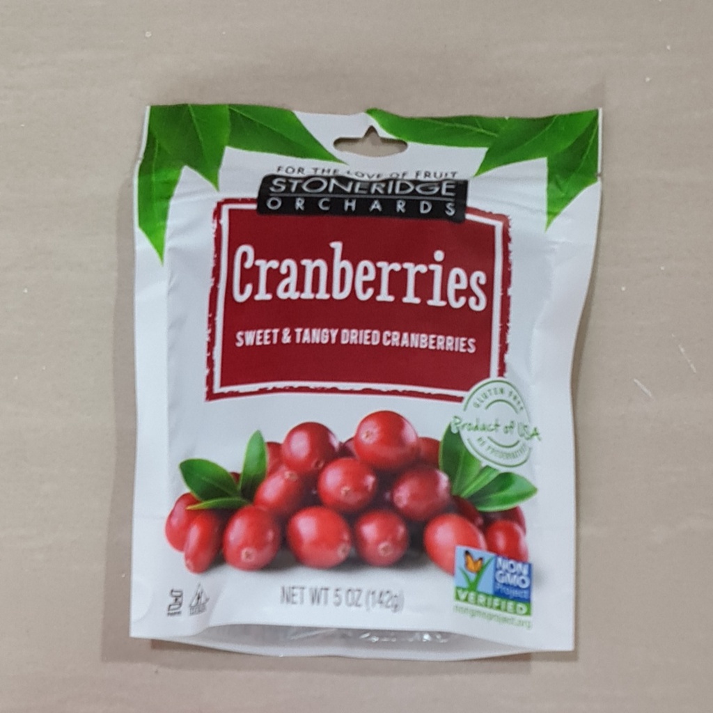 Stoneridge Orchards Cranberries Sweet &amp; Tangy Dried Cranberries 142 Gr