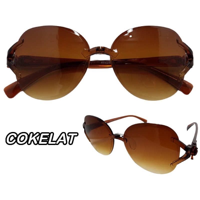 Kacamata Hitam Uv400 Tanpa Bingkai Bentuk Oval Bulat Warna Gradasi Transparan Gaya Vintage Untuk Wanita Pria Kacamata Gaya Sunglasses Unisex Kaca mata Murah Kacamata Fashion Dua Warna