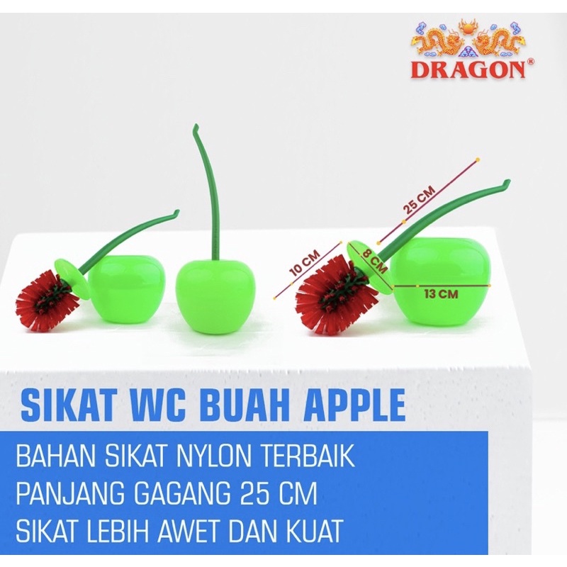 SIKAT WC BUAH CHERRY DAN APEL DRAGON / SIKAT WC KLOSET + TEMPAT MOTIF BUAH