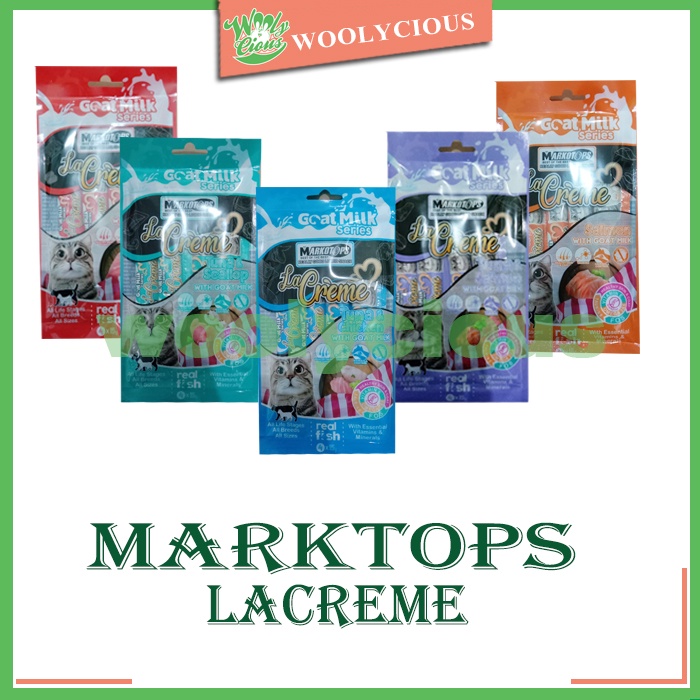 Markotop La Creme Goat Milk Snack Liquid Cat 4x15gr Cemilan Kucing