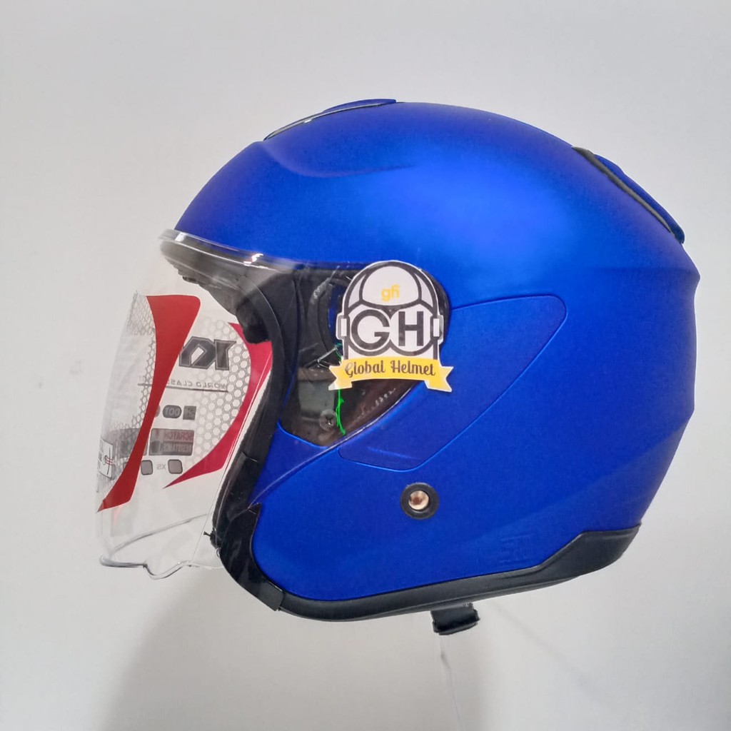 HELM KYT KYOTO SOLID METALIZED FLAT BLUE HALF FACE SINGLE VISOR