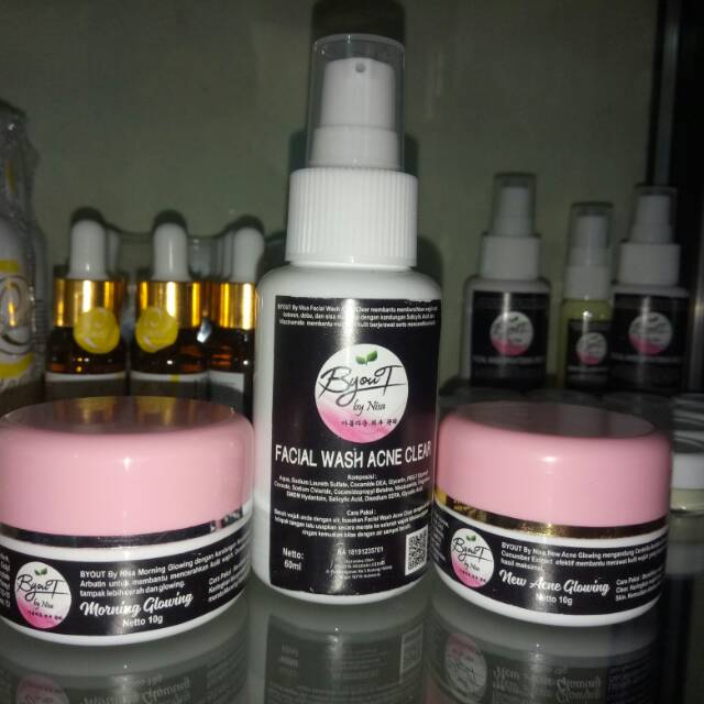 PAKET NEW ACNE/ PAKET WHITE GLOWING/ PAKET FLEK DAN ECER BYOUT BY NISA BPOM