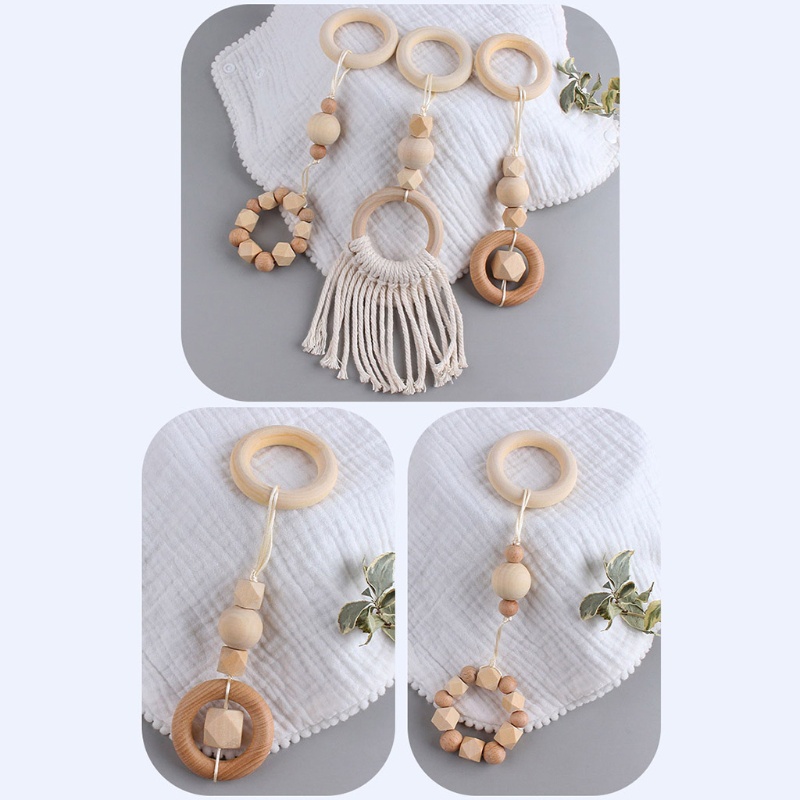 Mary 3Pcs / Set Mainan Rak Gantung Gaya Nordic Bahan Kayu Untuk Dekorasi Kamar Bayi / Anak