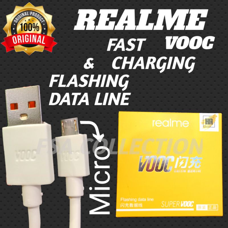 KABEL DATA REALME MICRO USB ORIGINAL 100% FAST CHARGING  C2 51 5 PRO 5 3 3PRO C15