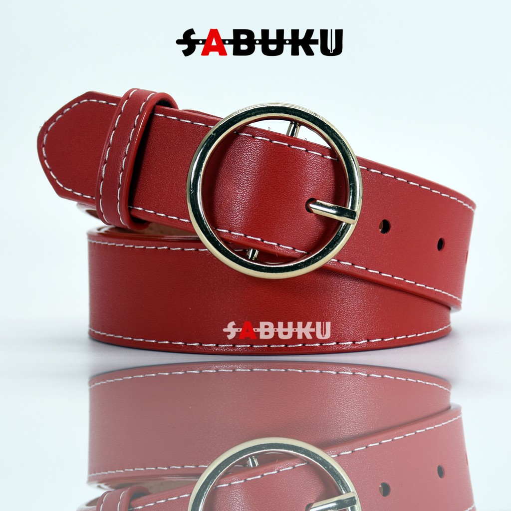 Ikat Pinggang Wanita Model Korea Sabuk Wanita Ring Belt Fashion PU Kulit  Women Belt-011
