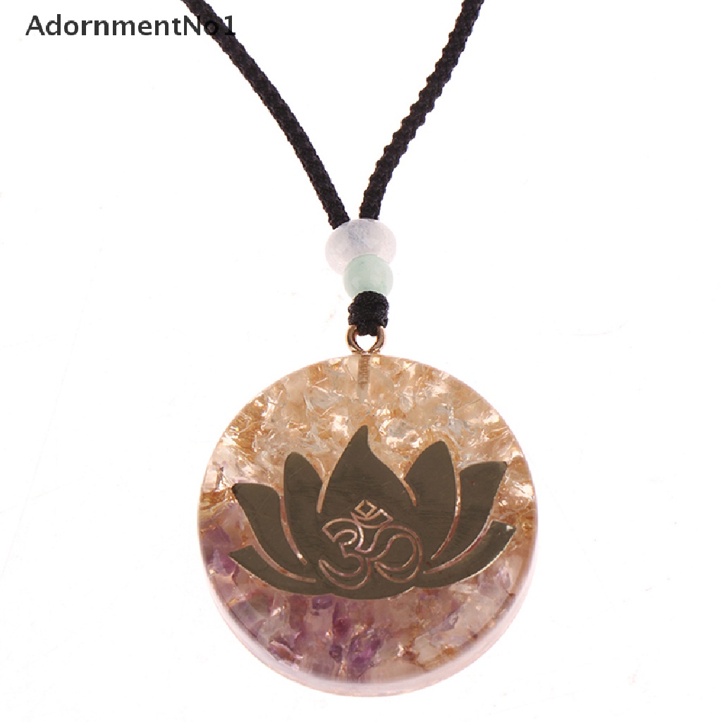 (AdornmentNo1) Orgonite Amethyst Liontin Lotus Orgonit Untuk Kalung / Yoga