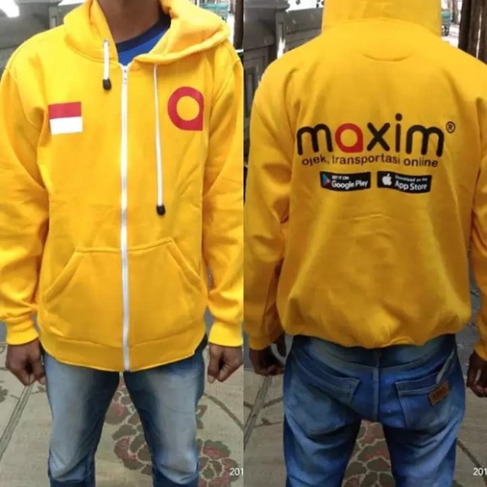 JAKET ZIPPER SLETING DISTRO MAXIM OJEK ONLINE POLOS CUSTOM OJOL BAHAN BERKUALITAS TINGGI