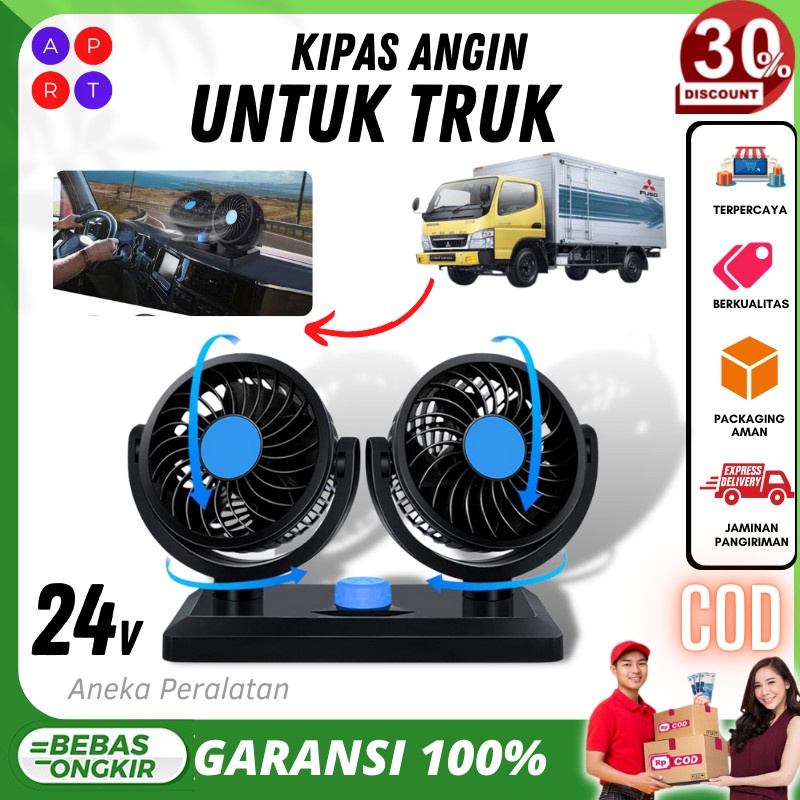 COD Kipas Angin Listrik Colokan Aki Untuk Truk Double brower 24v