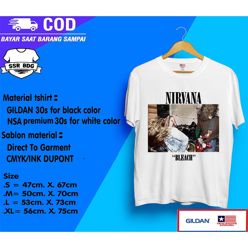 Kaos nirvana black rap tee baju band musik vintage pria wanita unisex luar negri