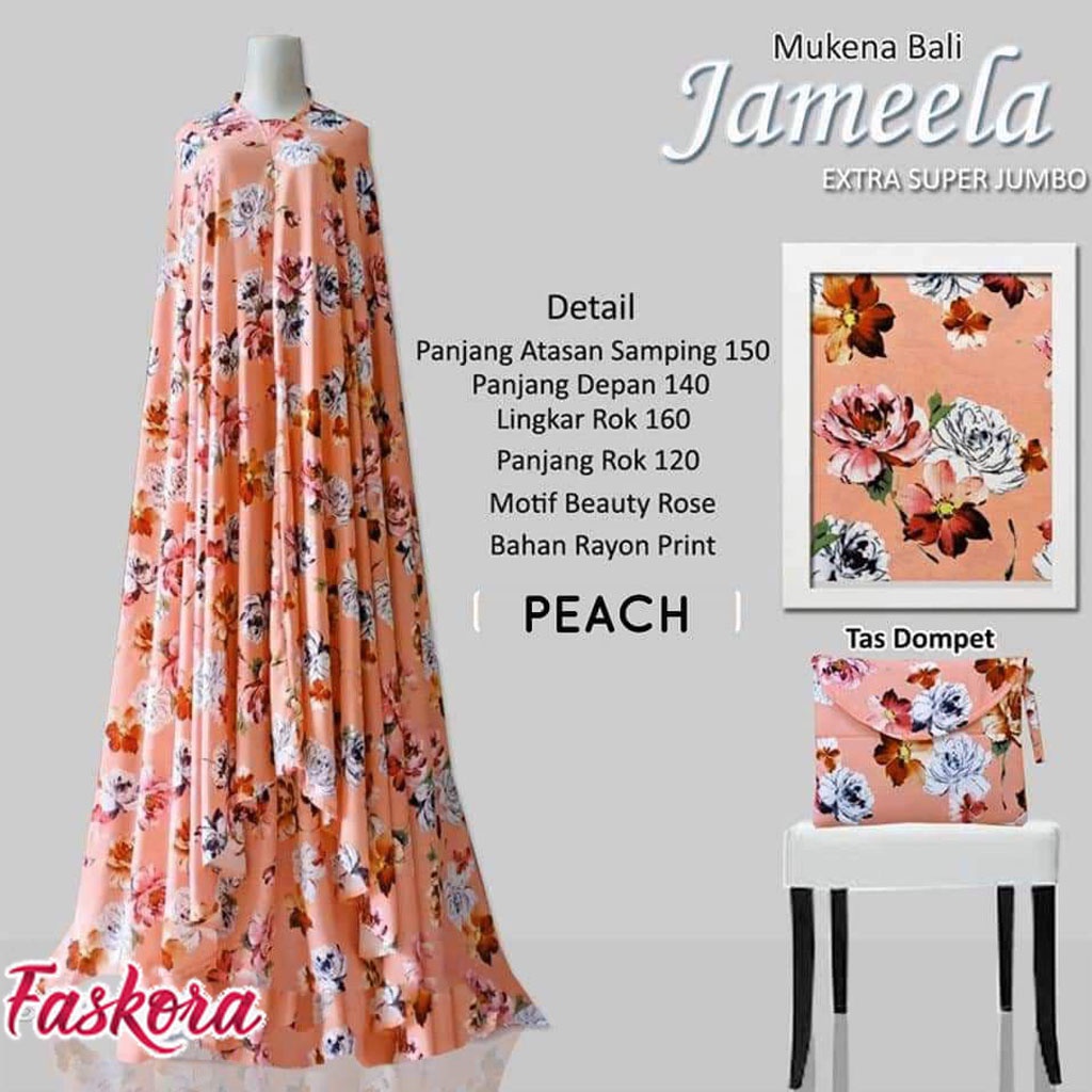 Mukenah Dewasa Katun Rayon Premium Bali Extra Super Jumbo XXXXL 4XL 120kg Murah Adem Terbaru Jameela