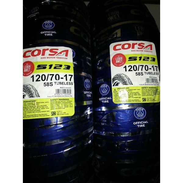 ACCESORIES Ban Tubeless 120-70-17 Corsa