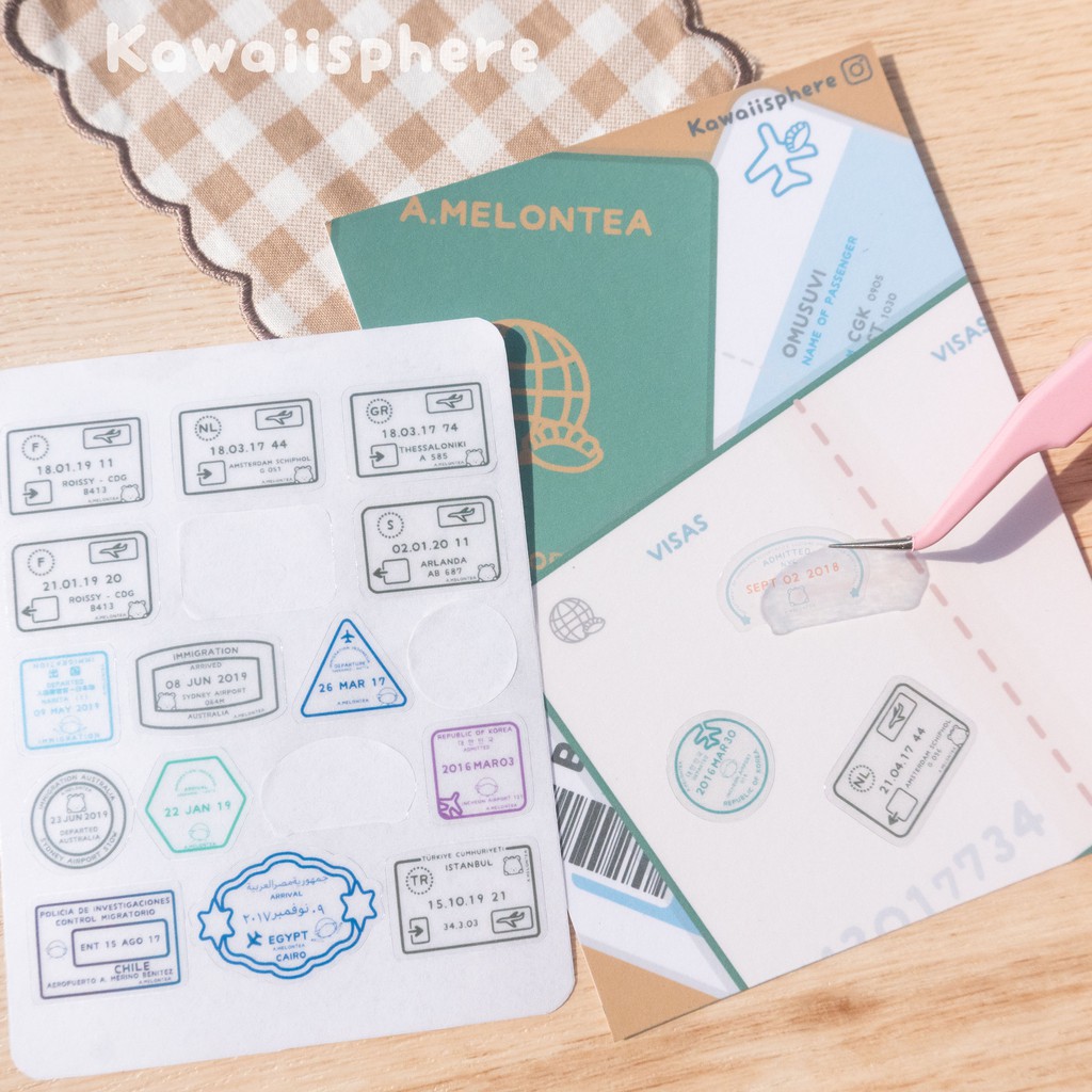 

DIY Passport Stamps Postcard Set | Kartu Pos & Sticker Transparan | Travel Series