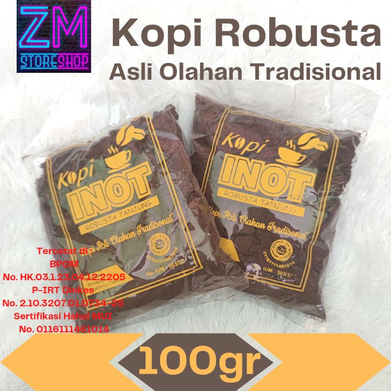 

Kopi Robusta Kopi Inot Kopi Asli Khas Ciamis Olahan Tradisional Kemasan 100g