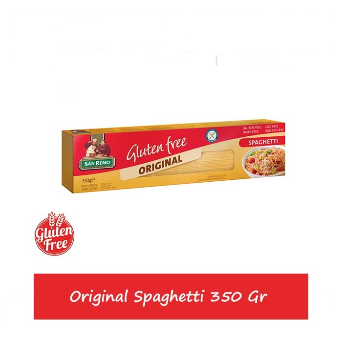 MIE PASTA SPAGHETTI GLUTEN FREE SAN REMO 350GR GANDUM BPOM RI