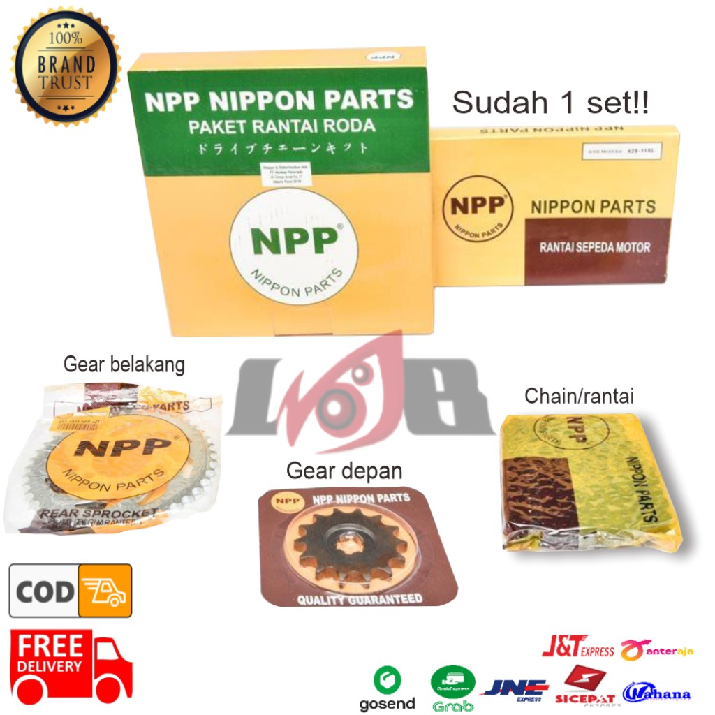 Gear Set NPP Astrea Grand Motor Honda Kualitas ORI Depan Belakang