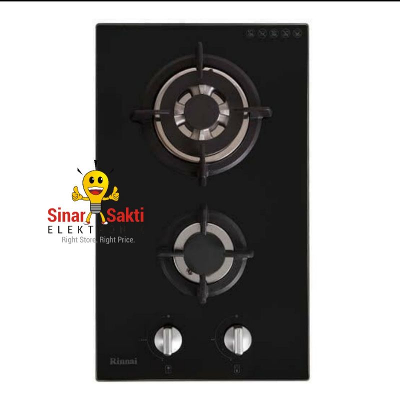 Rinnai Kompor Gas Tanam 2 Tungku Kaca RB 312 NGB / RB-312N (GB) RB312NGB