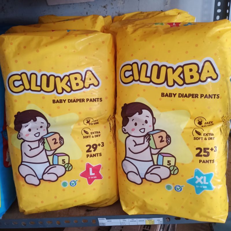 Cilukba pampers popok sekali pakai bayi L29+3/XL25+3