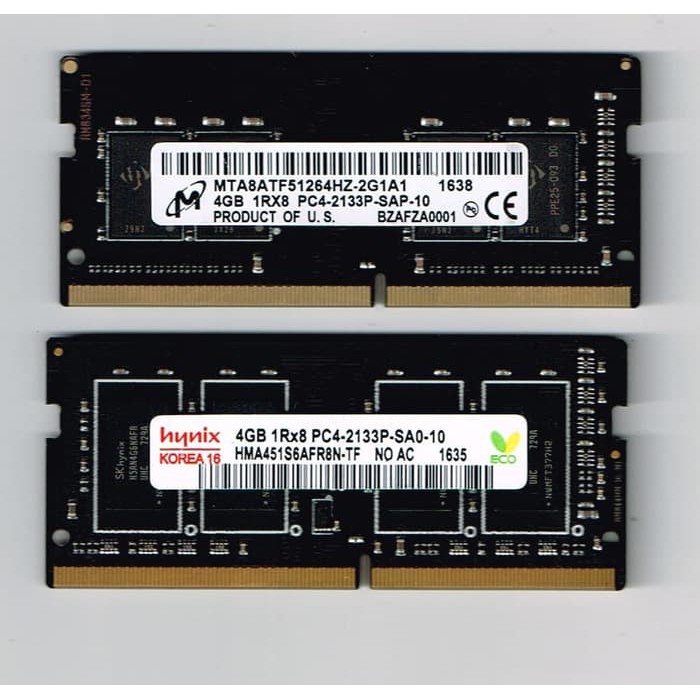 SODIMM 4GB PC 17000 2133 DDR4 Micron - Hynix MEMORY LAPTOP