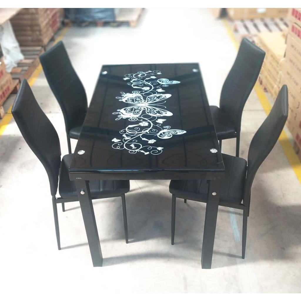 meja makan besi /meja makan kaca tempred/meja makan 6 kursi/meja makan /meja makan minimalis/Orcajay