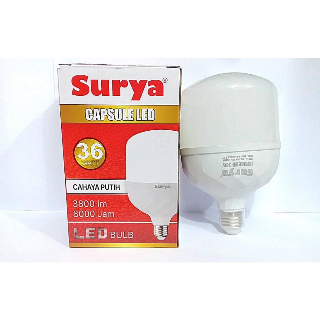 Lampu LED 6500K Putih Surya Capsule 36W, 42W, 50W Bohlam LED