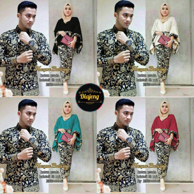 Maura Couple - Sania Ruffle Batik Couple Ori Ndoro Jowi Garansi Batik Hazana Batwing Lengan Panjang