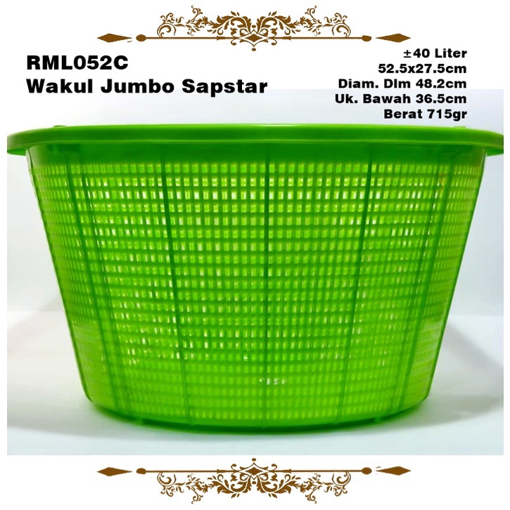 RML052C Wakul/Keranjang Nasi/Tempat Nasi Jumbo Sapstar ±40 Liter