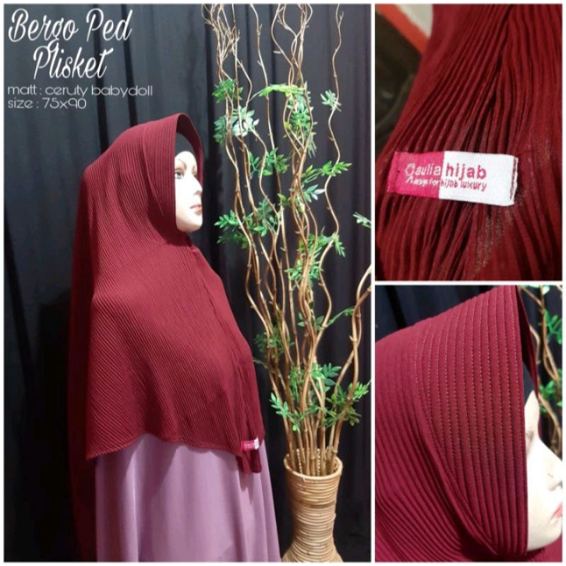 kerudung dewasa instan plisket-jilbab instan plisket