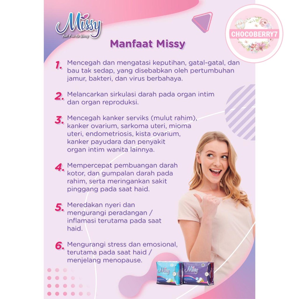 MISSY Pembalut Wanita Pads Missy Pantyliner Mini Day Night Super Night
