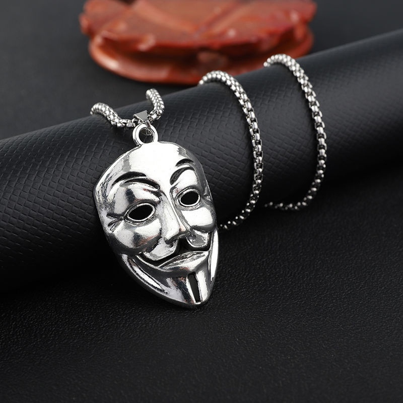 Korea ins masker Smiley kalung Selebriti Internet Semua yang sesuai dengan hip-hop aksesoris fashion