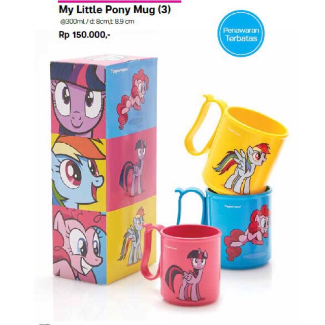 My Little Pony Mug Set (3) - ada free dari Tupperware juga