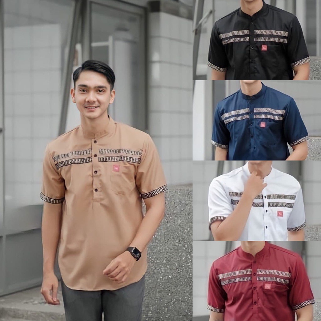 Baju Koko Pria Lengan Pendek Cotton Toyobo M L XL