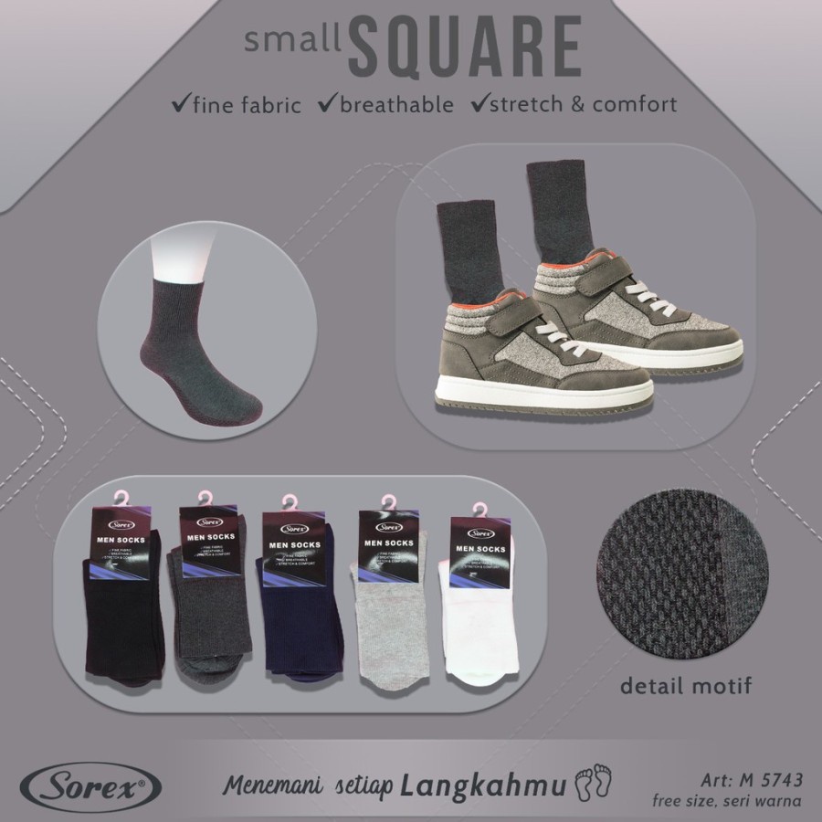Kaos kaki pria sorex 6pcs | Kaos kaki Sorex | Kaos kaki kerja anti bau