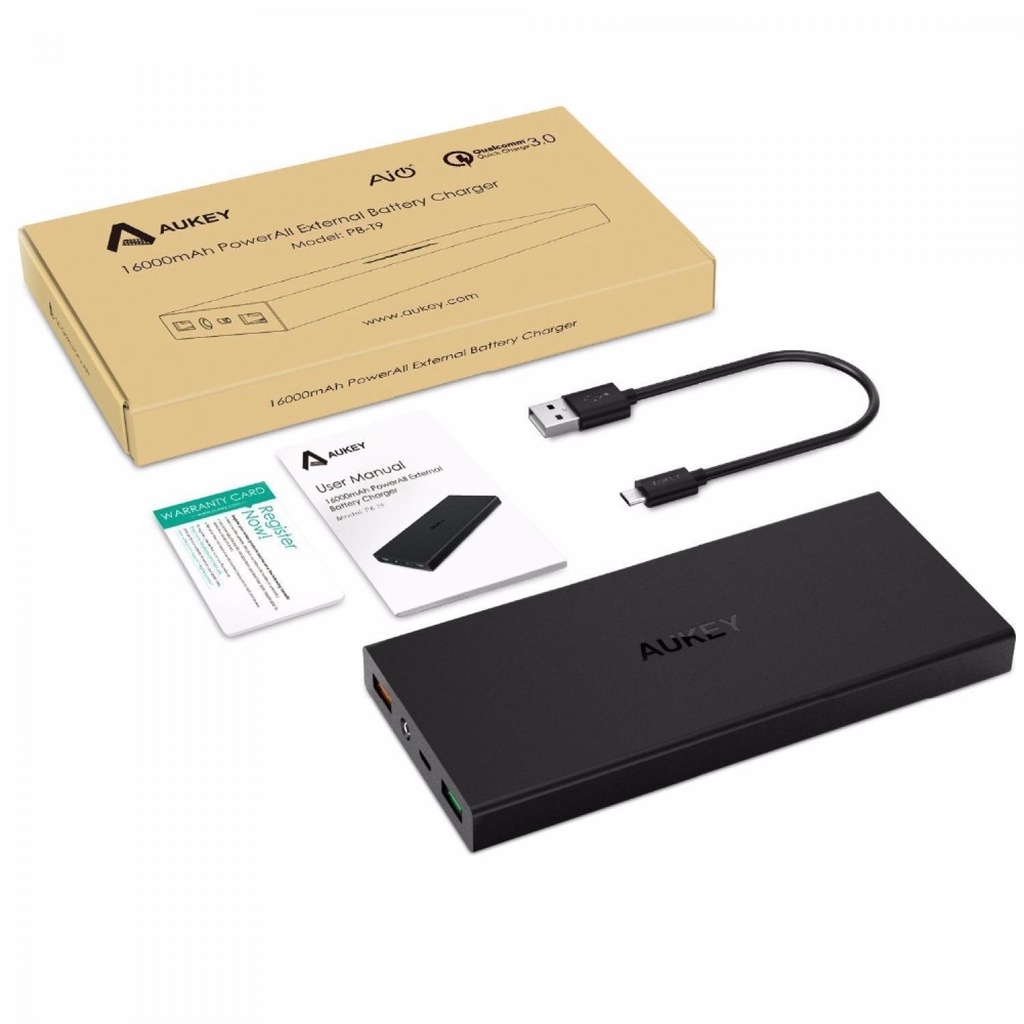 Aukey Power Bank 2 Port 2A 16000mAh QC3.0 - PB-T9