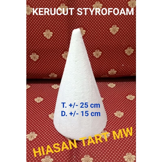 T.25 D.15 cm Dummy Kerucut Styrofoam Tinggi 25 Diameter 15 cm / Gabus Sterofoam Cone / Donut Macaron