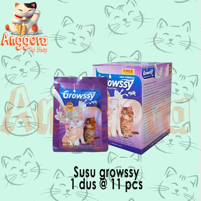 Susu Kucing GROWSSY Milk 1 Dus @10 pcs/2 Dus Free kalung