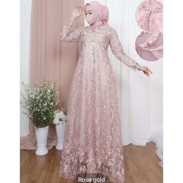 (COD) GAMIS RATU MODERN/Gamis pesta ratu/Kebaya gamis terlaris/gamis kondangan/gamis muslimah